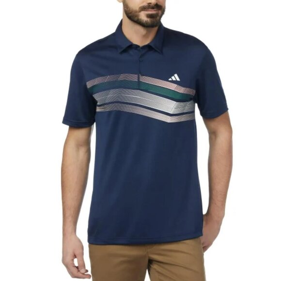 adidas Men's Core Chest Stripe Polo Shirt, Collegiate Navy - Picture 1 of 2